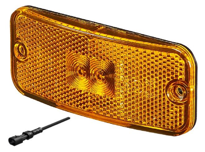 Габаритный фонарь 3182 жёлтый с кабелем 1,5 метра и фишка Superseal