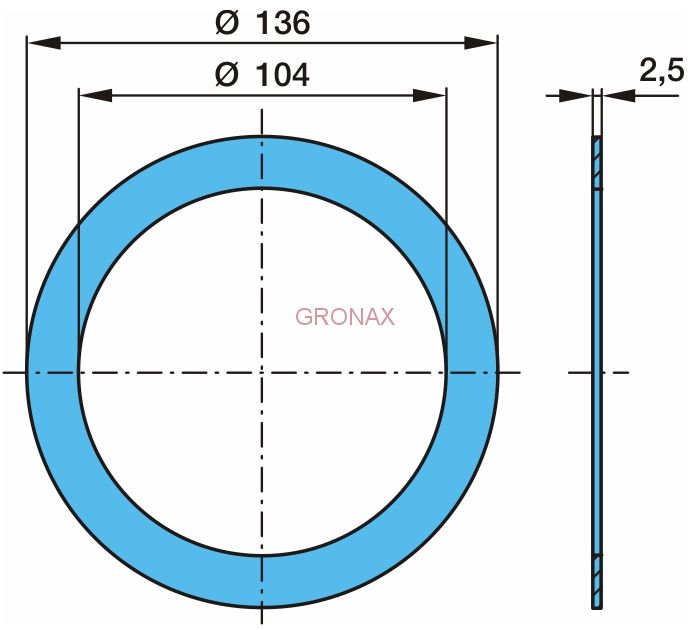 кольцо уплотнительное (пластик) 104x136x2.5 BPW (БПВ)