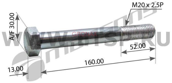 Болт амортизатора M20x2.5x160