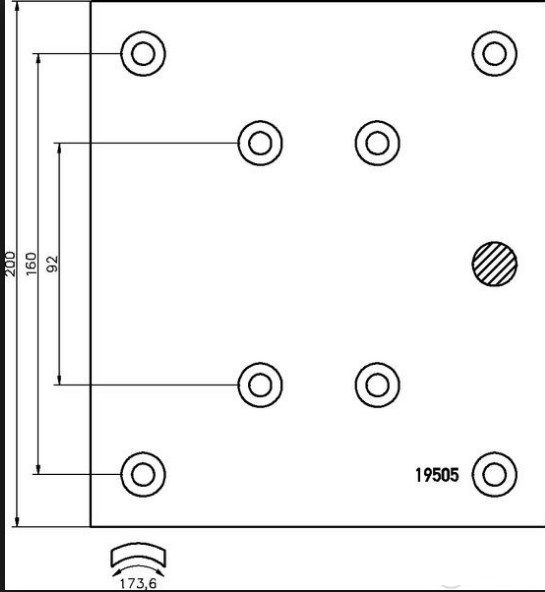 Комплект барабанных накладок 364x200 STD