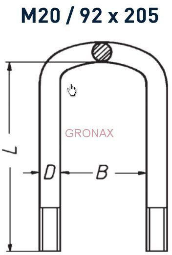 Стремянка рессоры M20x2.5-B05-92/207