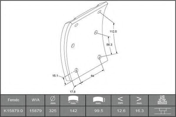 Комплект барабанных накладок 325x97