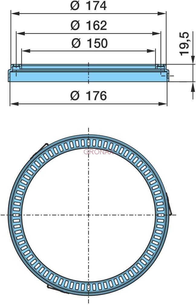 кольцо abs 150x174x19.5 z=80 BPW (БПВ)