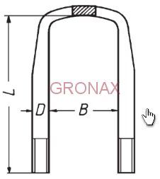 Стремянка рессоры U-BOLT M22x1.5-B14-82/250 HT100