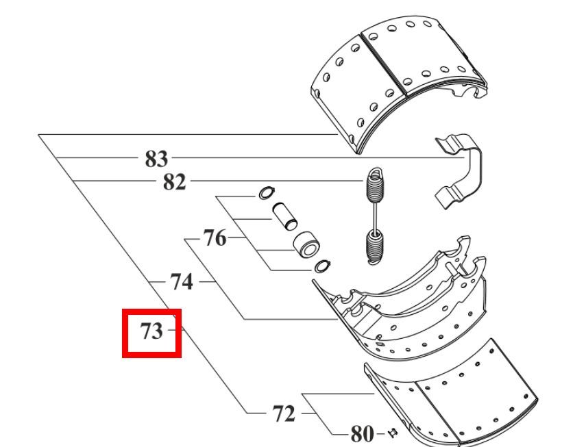 колодки тормозные в сборе k2 3620 (к-т на ось 4 шт) GIGANT (ГИГАНТ)