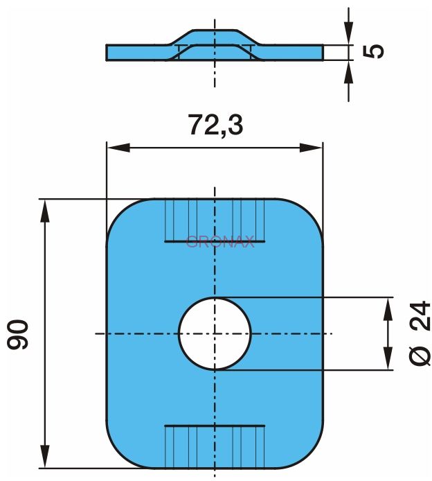 пластина подрессорного кронштейна 90x72x5 BPW (БПВ)